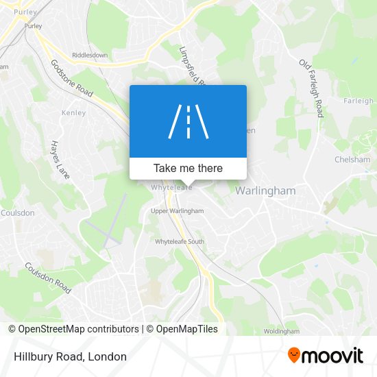 Hillbury Road map