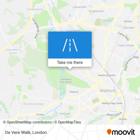 De Vere Walk map