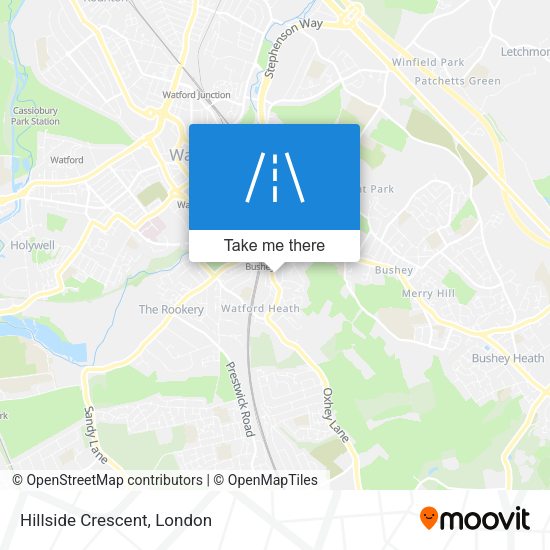 Hillside Crescent map