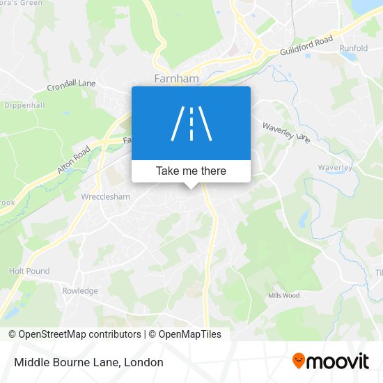 Middle Bourne Lane map
