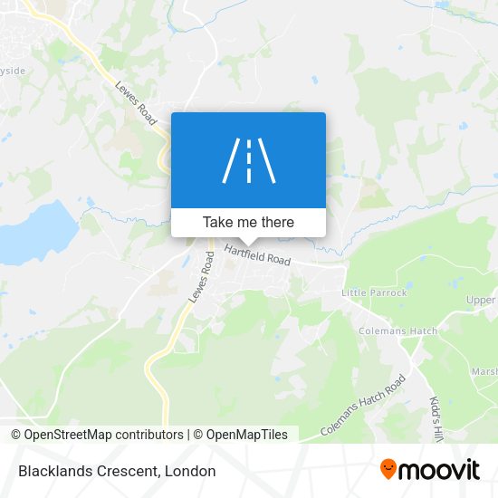 Blacklands Crescent map
