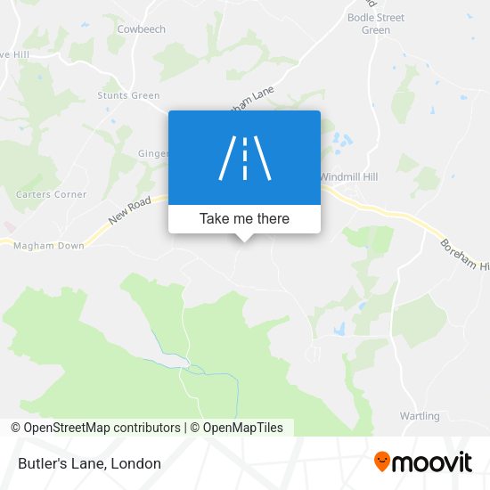Butler's Lane map