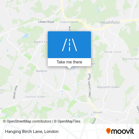 Hanging Birch Lane map