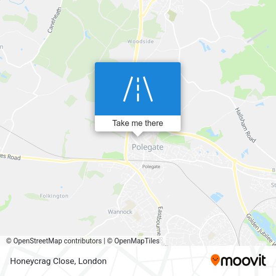Honeycrag Close map