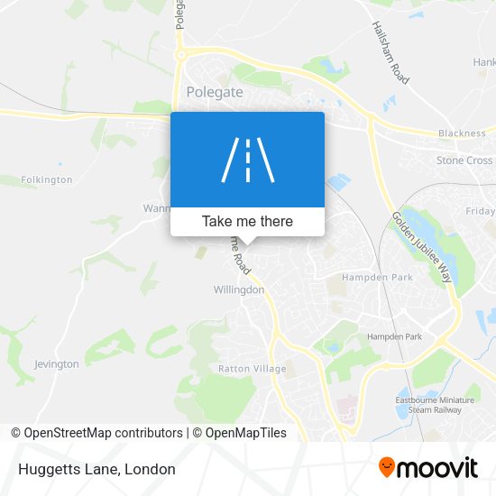 Huggetts Lane map