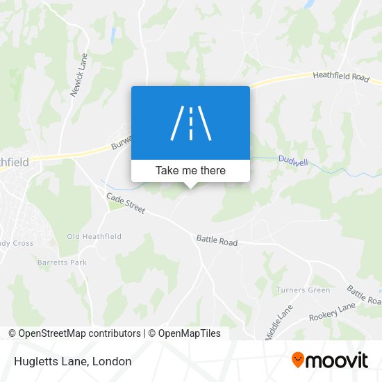Hugletts Lane map