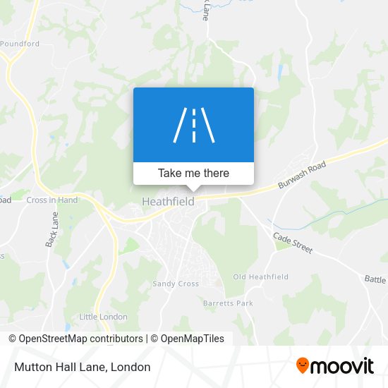 Mutton Hall Lane map