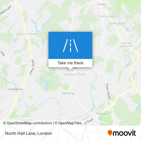 North Hall Lane map