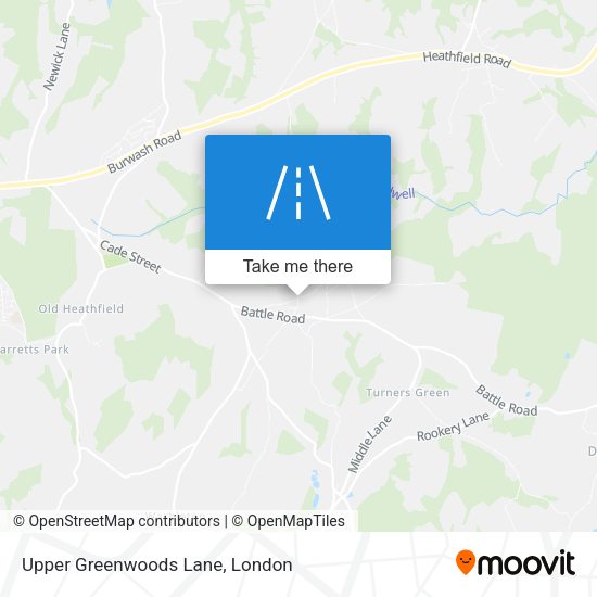 Upper Greenwoods Lane map