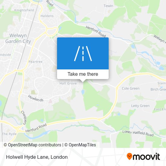 Holwell Hyde Lane map