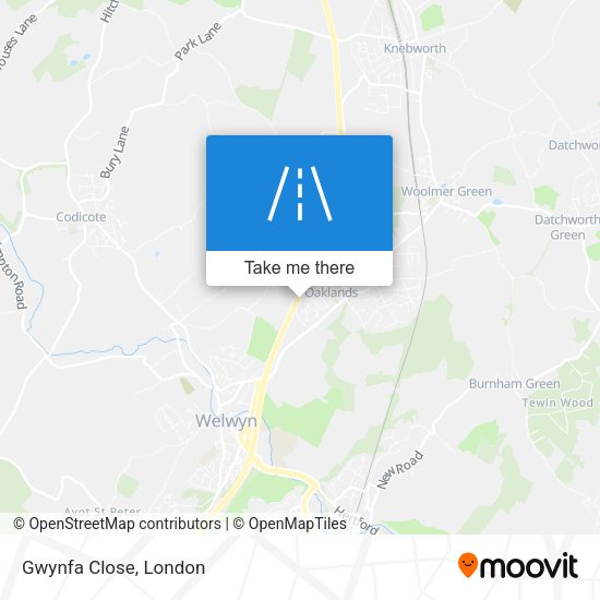 Gwynfa Close map