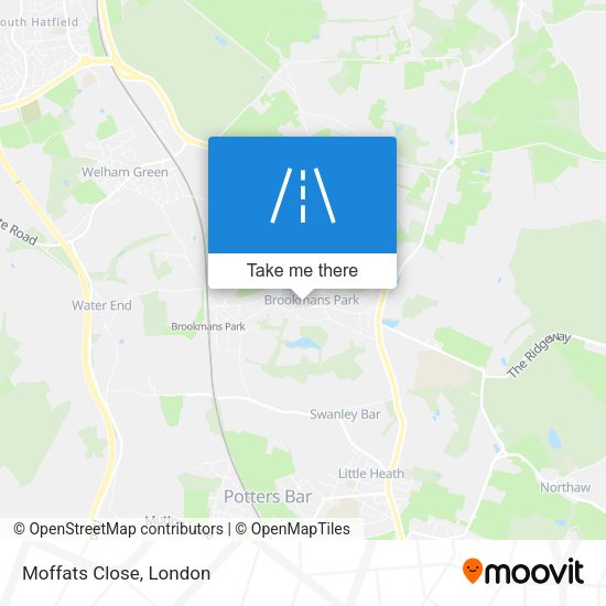 Moffats Close map