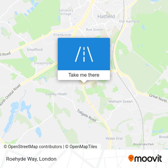 Roehyde Way map
