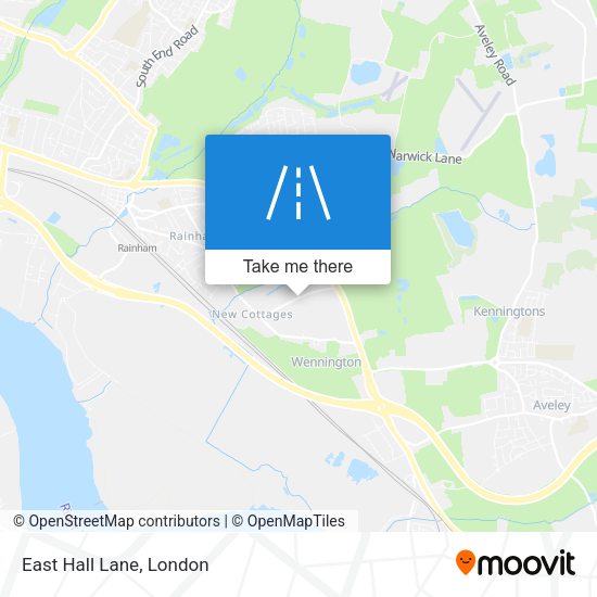 East Hall Lane map