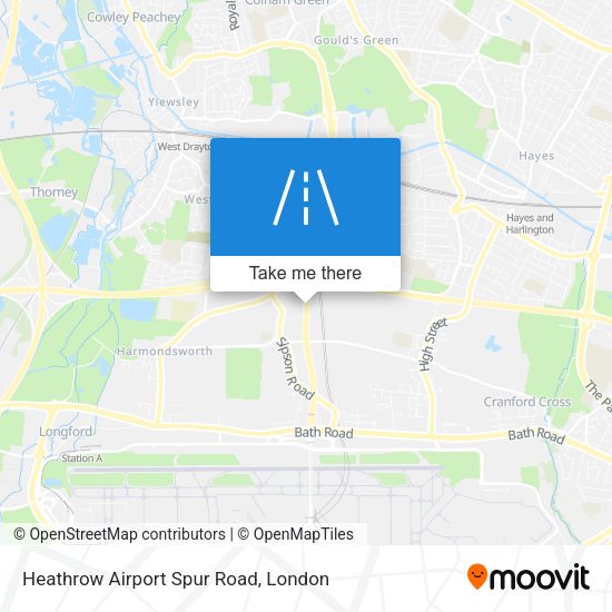 Heathrow Airport Spur Road map