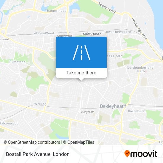 Bostall Park Avenue map