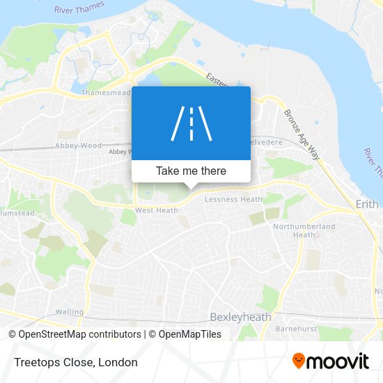 Treetops Close map