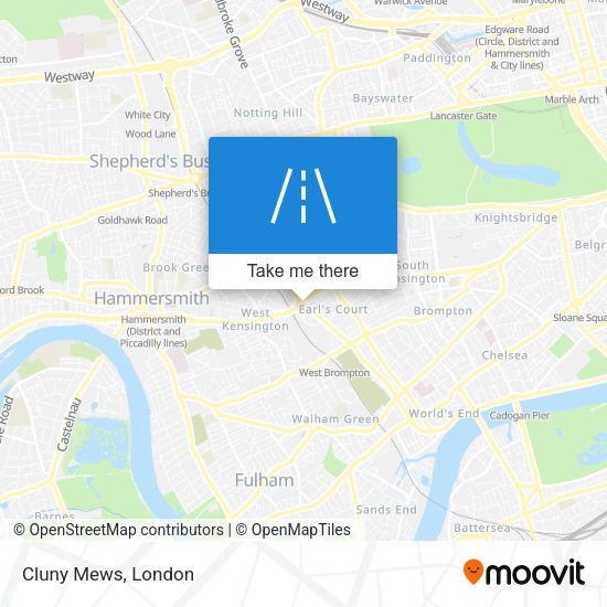 Cluny Mews map