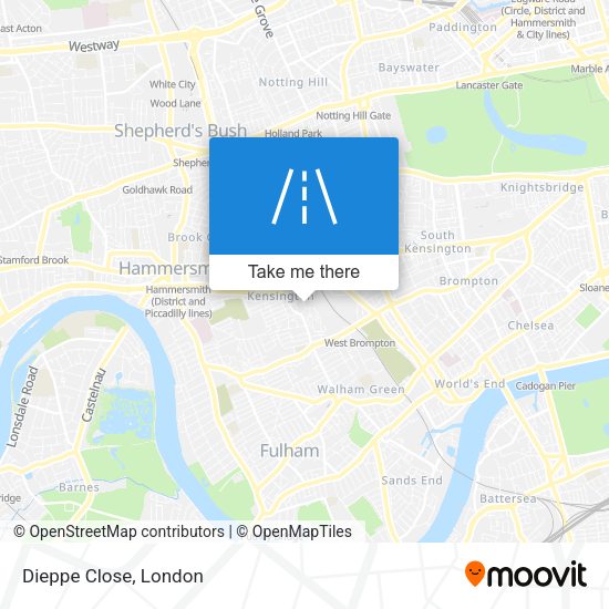 Dieppe Close map