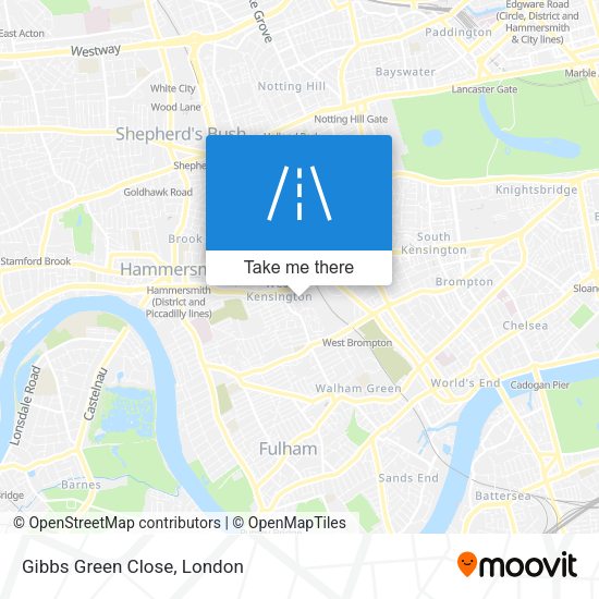 Gibbs Green Close map