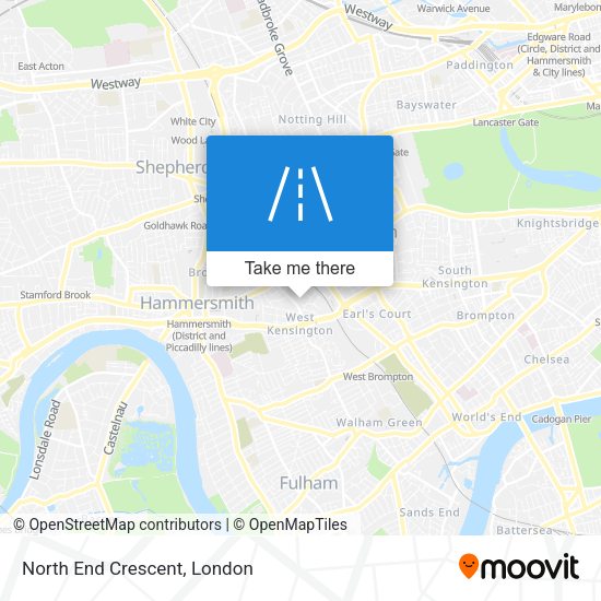North End Crescent map