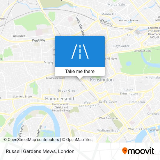 Russell Gardens Mews map