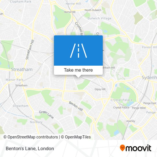 Benton's Lane map