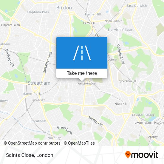 Saints Close map
