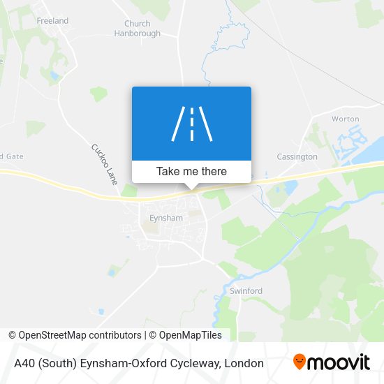 A40 (South) Eynsham-Oxford Cycleway map