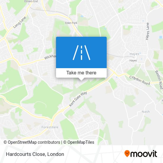 Hardcourts Close map