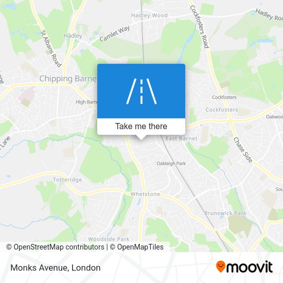 Monks Avenue map