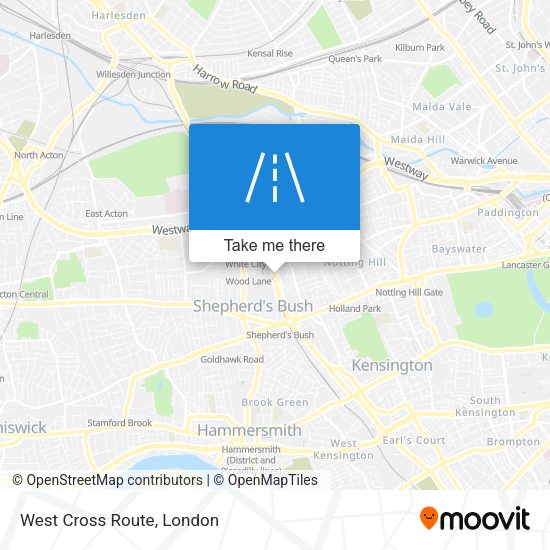 West Cross Route map