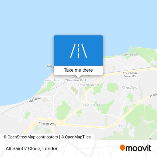 All Saints' Close map