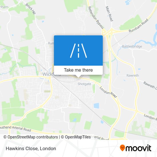 Hawkins Close map