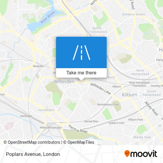 Poplars Avenue map