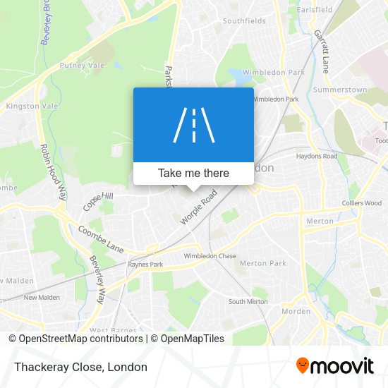 Thackeray Close map