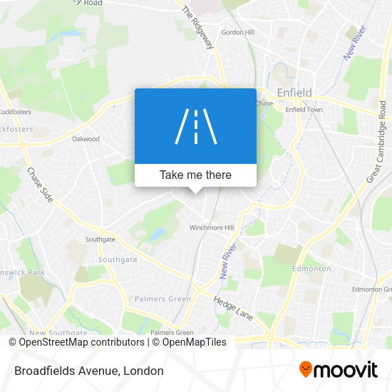 Broadfields Avenue map