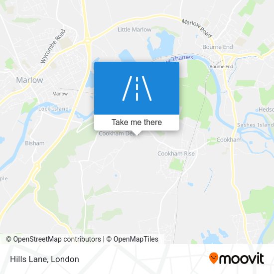 Hills Lane map