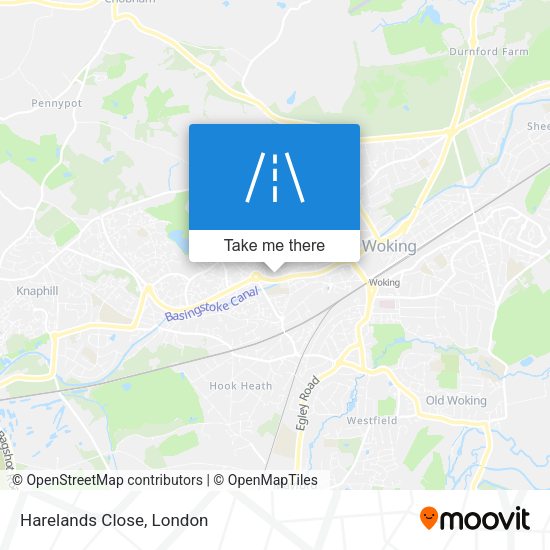 Harelands Close map