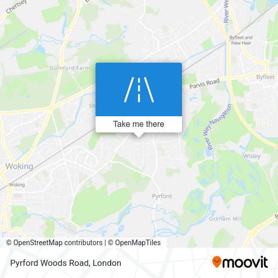 Pyrford Woods Road map