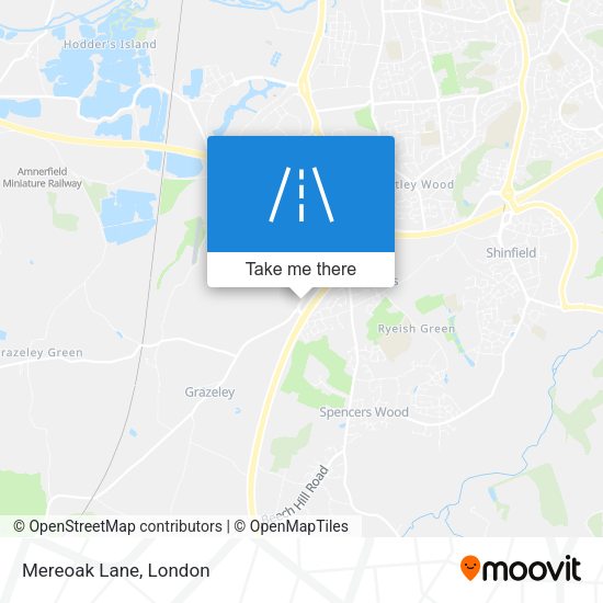 Mereoak Lane map