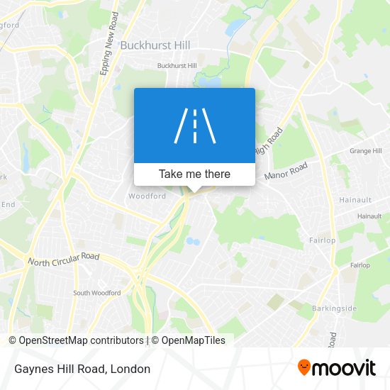 Gaynes Hill Road map