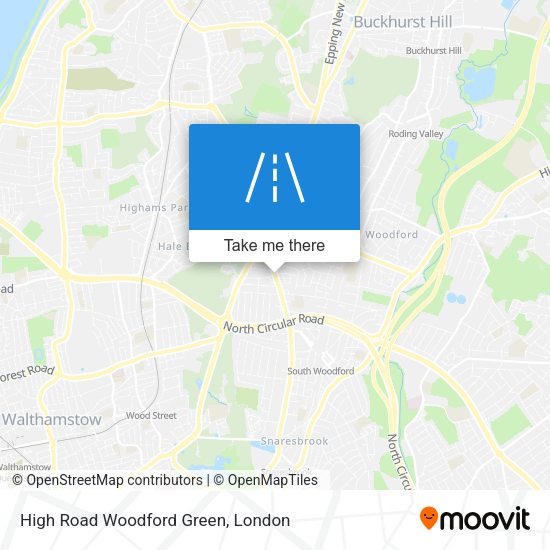 High Road Woodford Green map