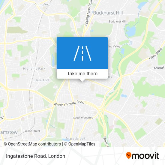 Ingatestone Road map