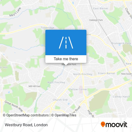 Westbury Road map