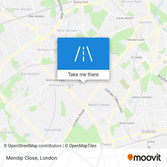 Mendip Close map