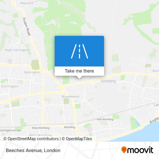Beeches Avenue map