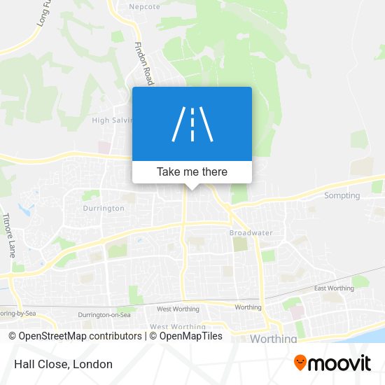Hall Close map