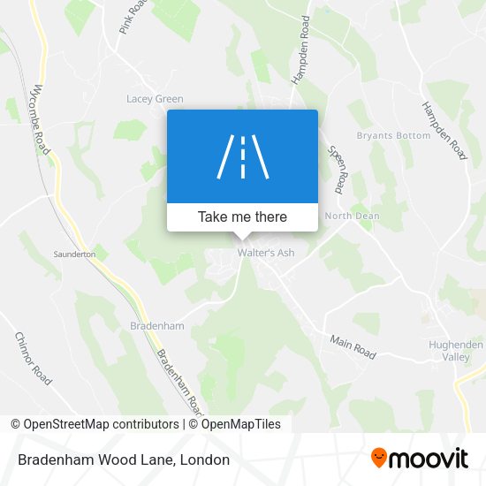 Bradenham Wood Lane map