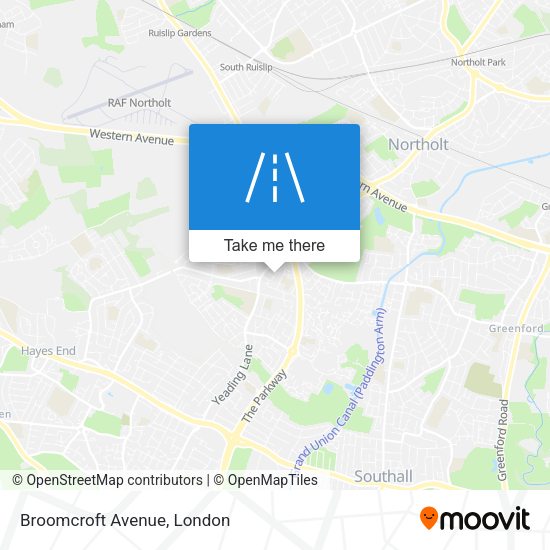Broomcroft Avenue map